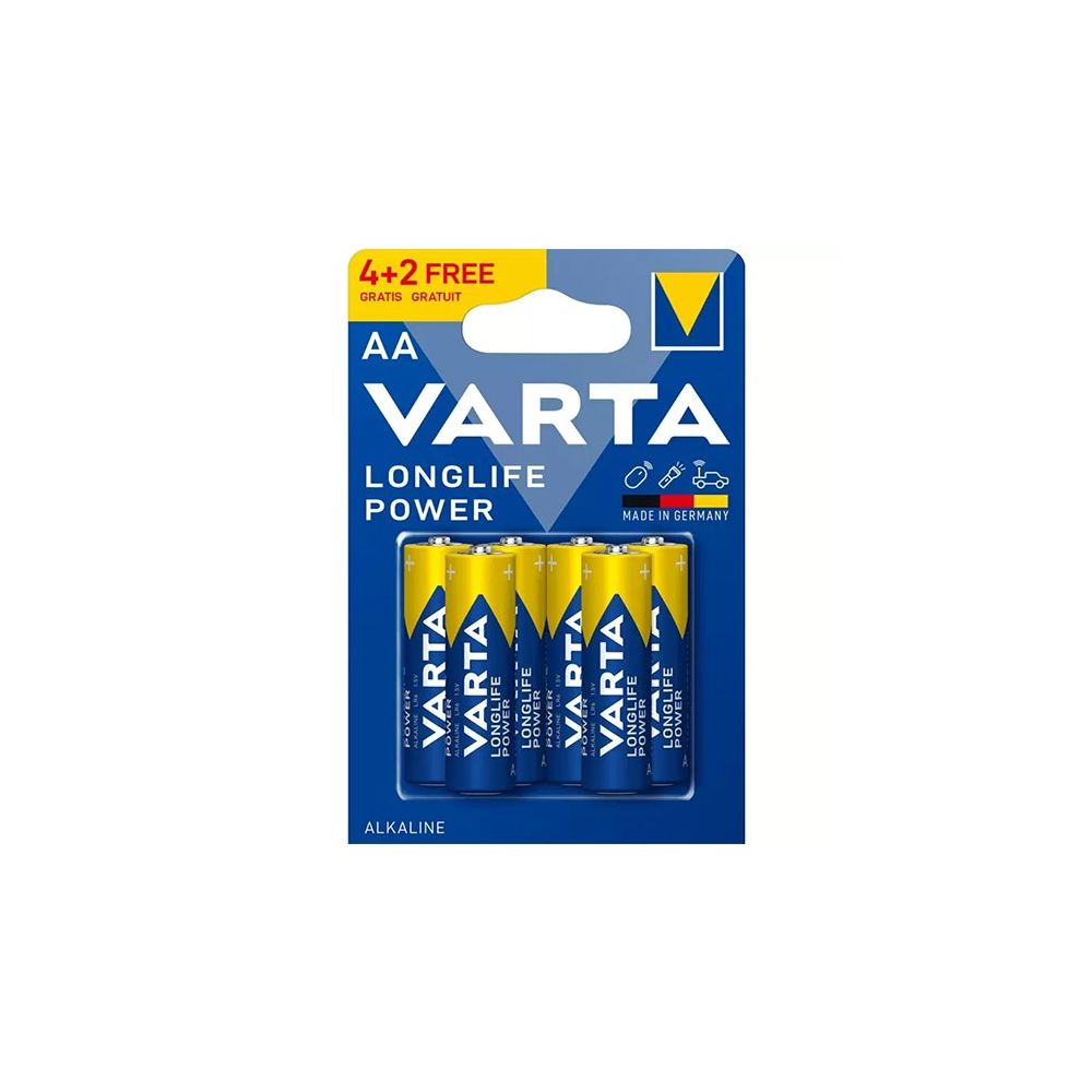 Алкална батерия VARTA Longlife АА, LR6, 1.5 V, блистер 6 бр., промо 4+2
