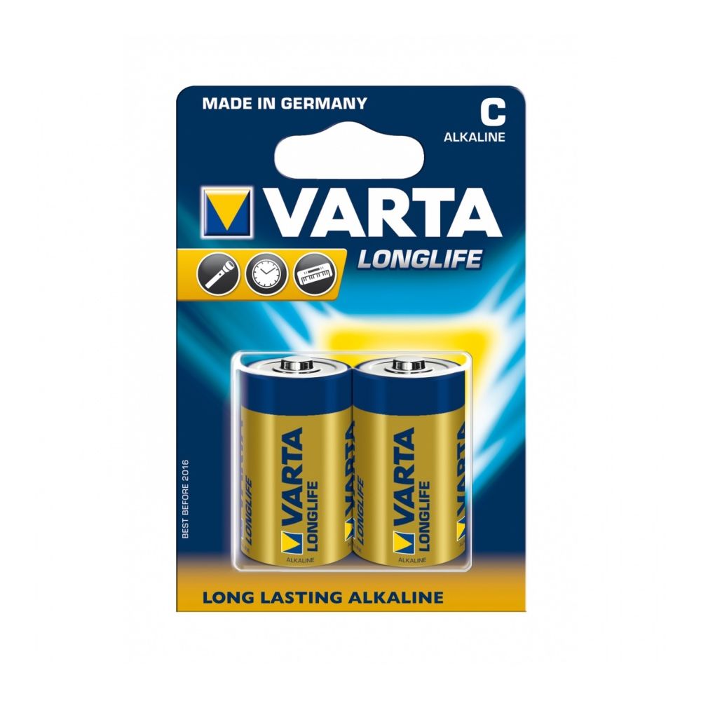 Алкална батерия VARTA Longlife C, LR14, 1.5 V, блистер 2 бр.