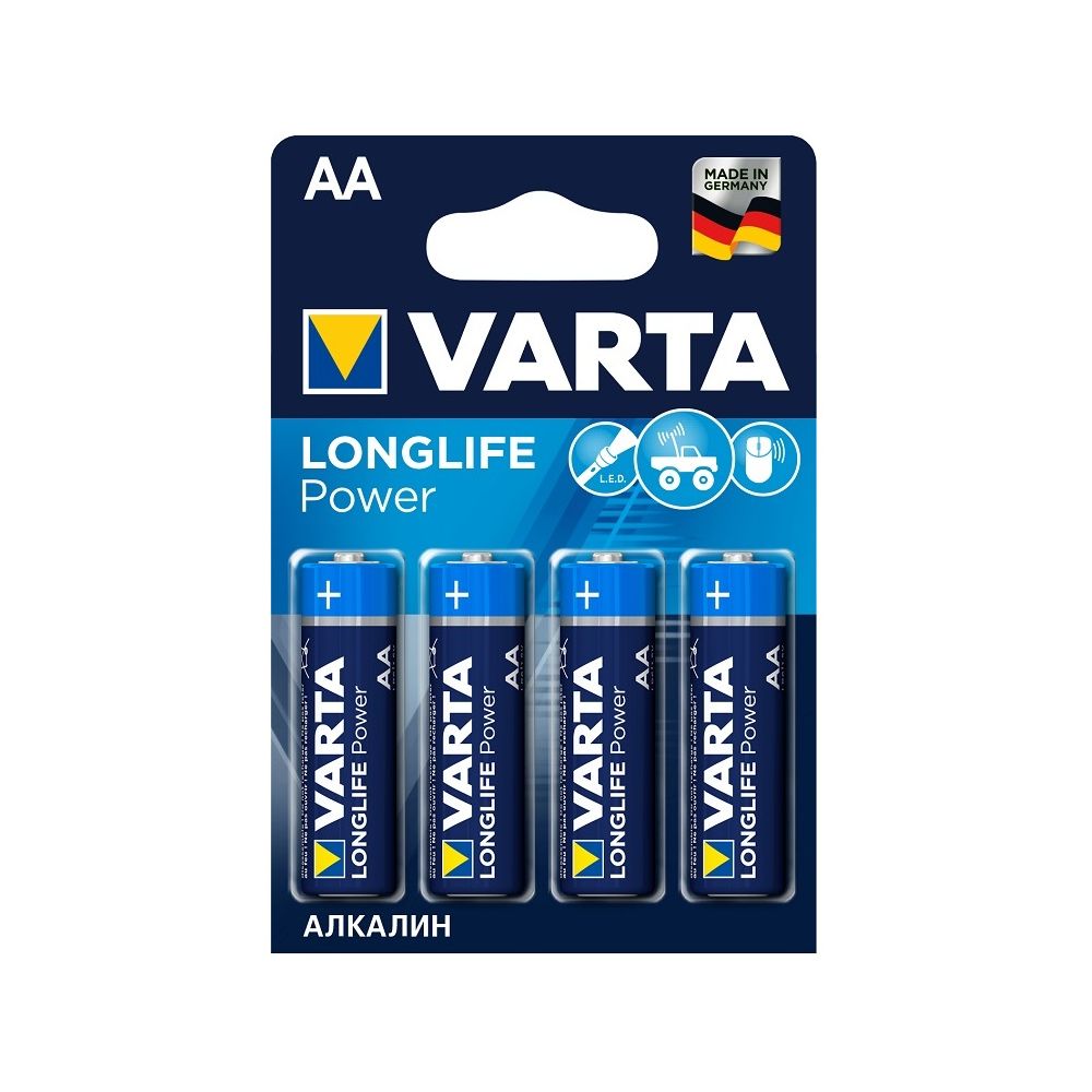 Алкална батерия VARTA Longlife Power АА, LR6, 1.5 V, блистер 4 бр.