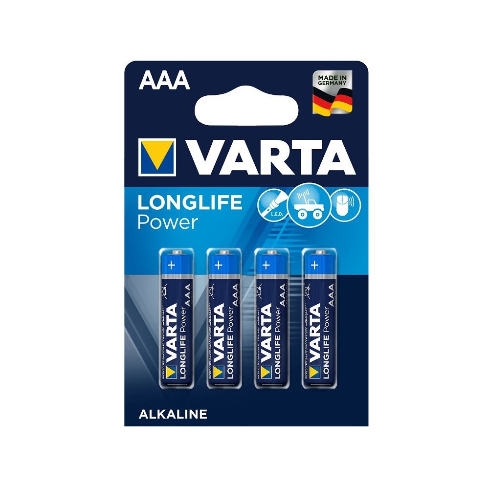 Алкална батерия VARTA Longlife Power ААА, LR03, 1.5 V, блистер 4 бр.