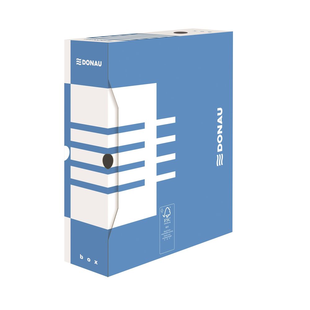 Архивна кутия DONAU, 340х297х100 мм, велпапе 390 г, синя