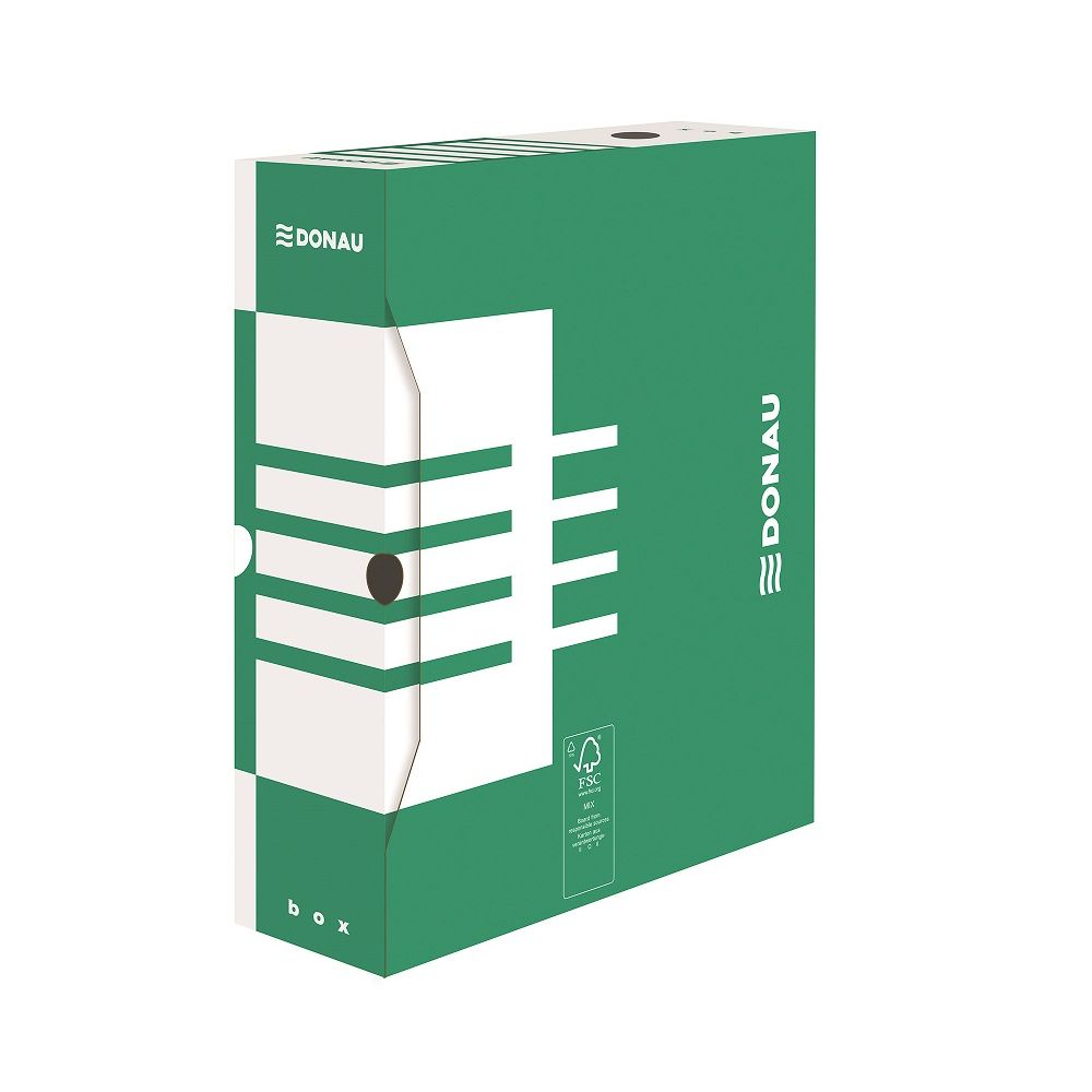 Архивна кутия DONAU, 340х297х100 мм, велпапе 390 г, зелена