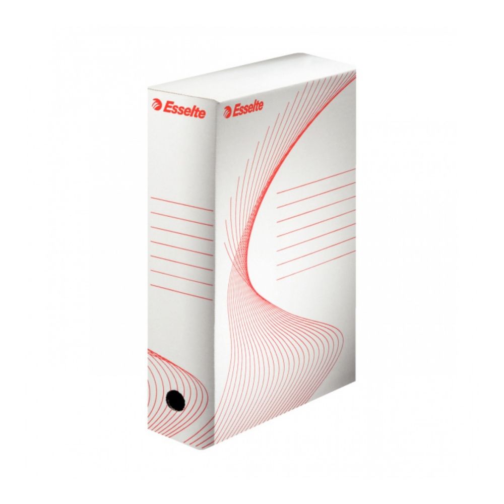 Архивна кутия Esselte Standard, 350х250х100 мм, рециклирано велпапе, бяла