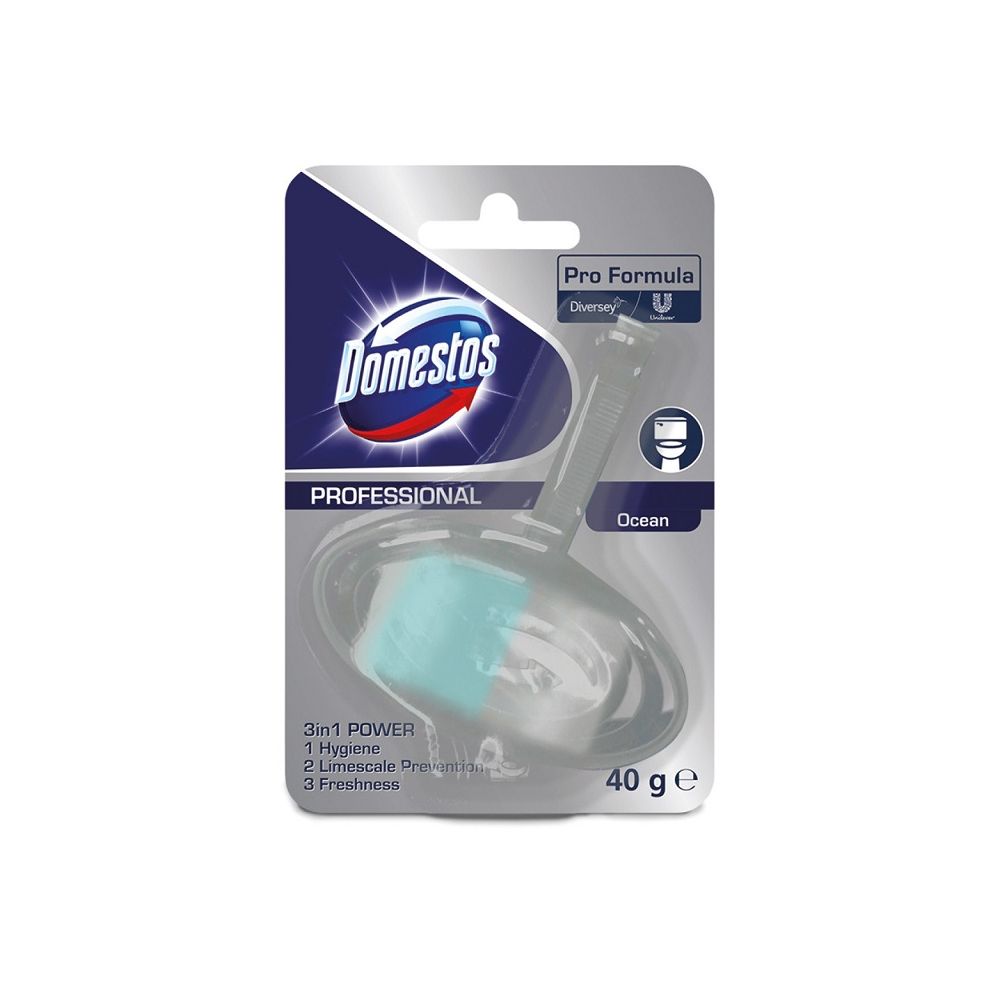 Ароматизатор за WC Domestos Diversey Ocean, кошничка с блокче 3 в 1,40 г