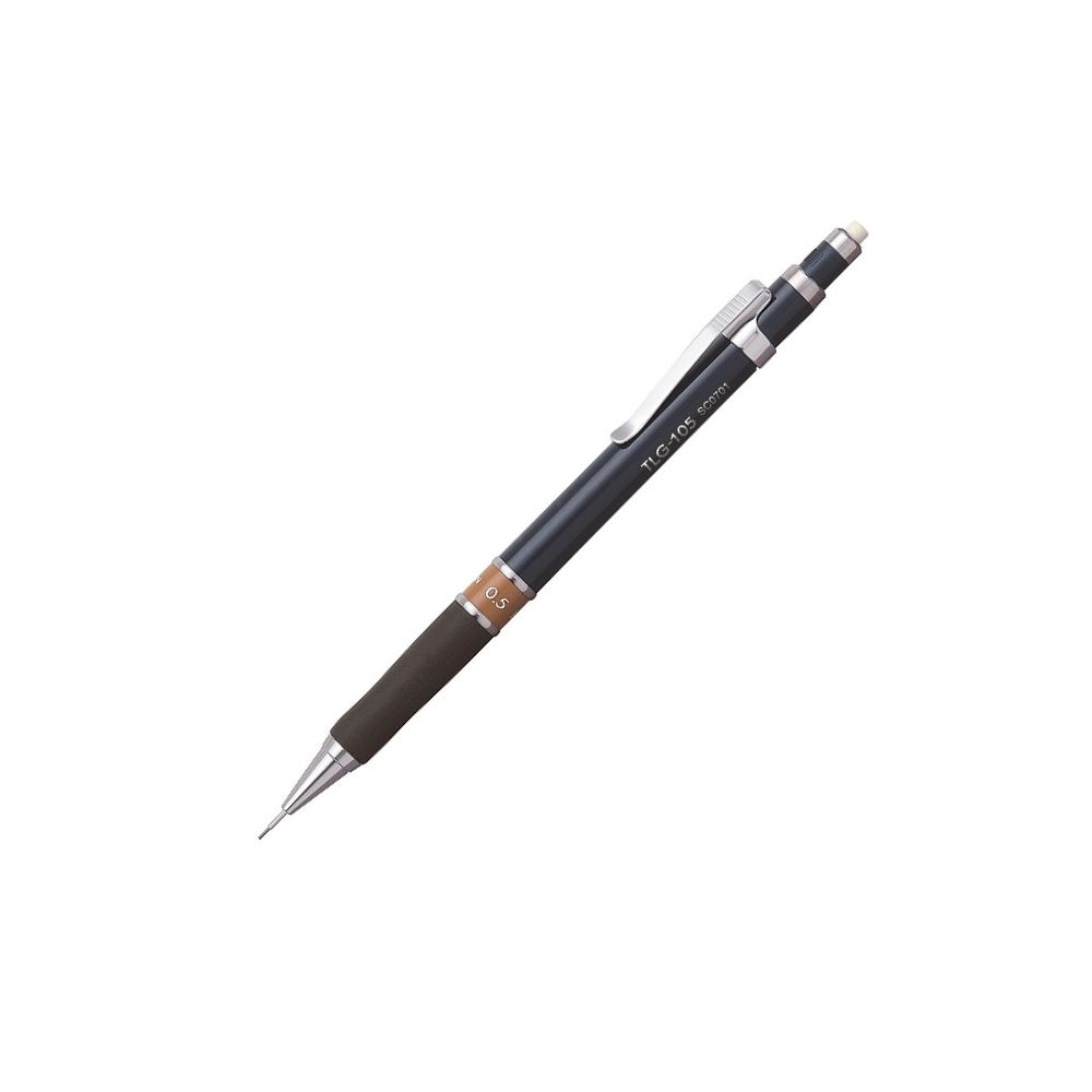 Автоматичен молив Penac TLG-1, с грип, 0.5 мм, PET опаковка, тъмносин/кафяв