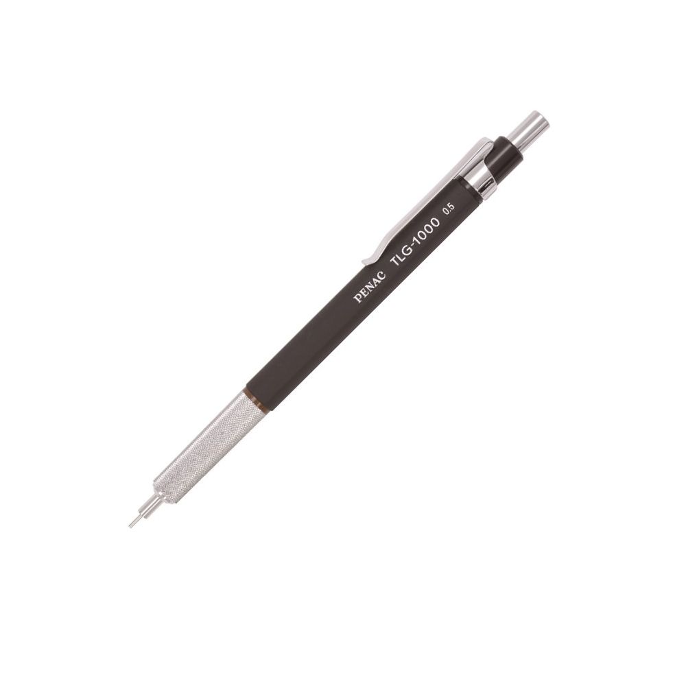 Автоматичен молив Penac TLG-1000, гумирано тяло, с метален грип, 0.5 мм, PET опаковка, черен