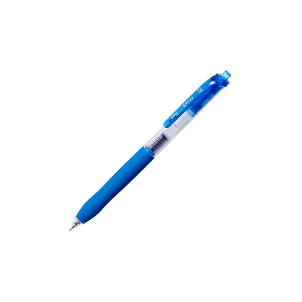 Автоматична гелова химикалка Deli Smoos EG075-BL, с грип, 0.5 мм, синя