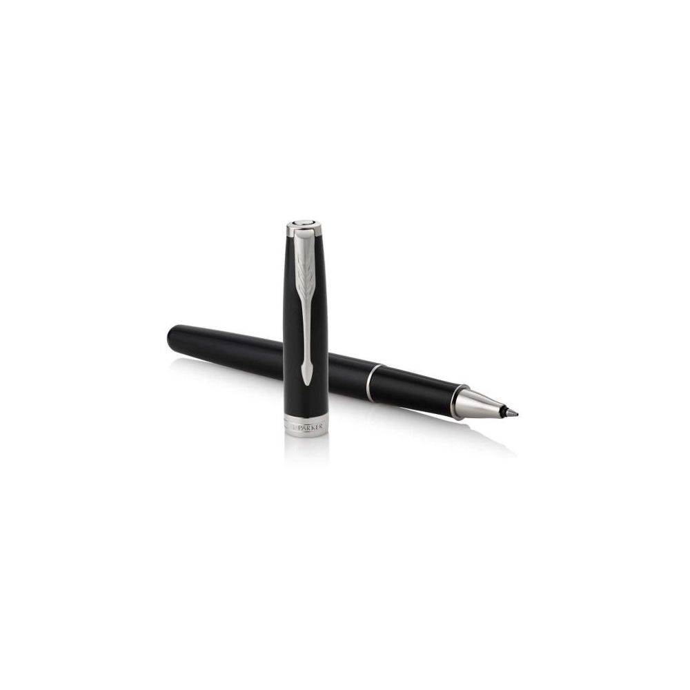 Автоматична химикалка PARKER Royal Sonnet Lacquer Black CT, месингово тяло, хромиран клип, черна