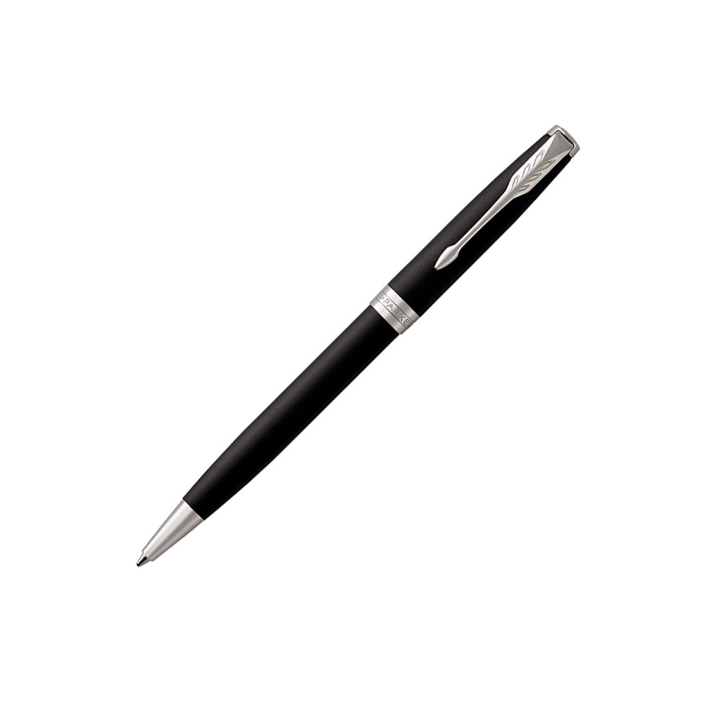 Автоматична химикалка PARKER Royal Sonnet Matte Black CT, месингово тяло, хромиран клип, черена