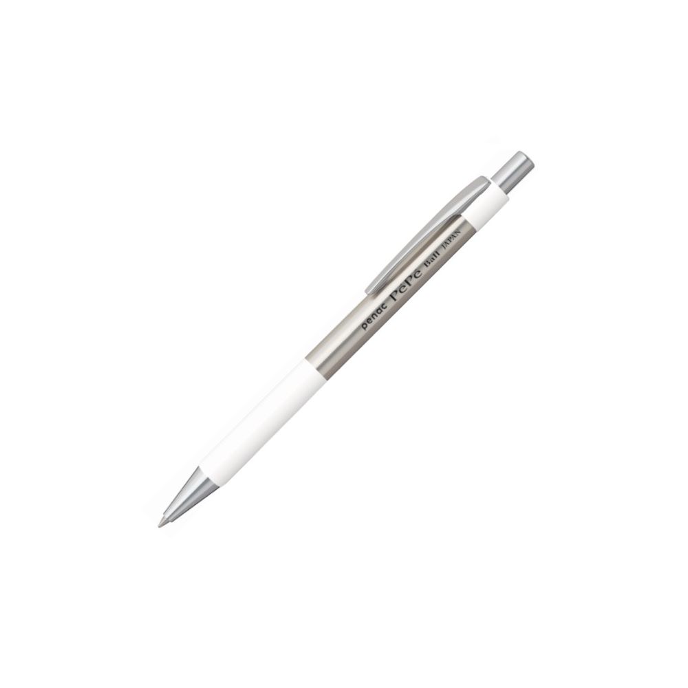 Автоматична химикалка Penac PEPE, метално тяло, с бял грип, 0.7 мм, синя