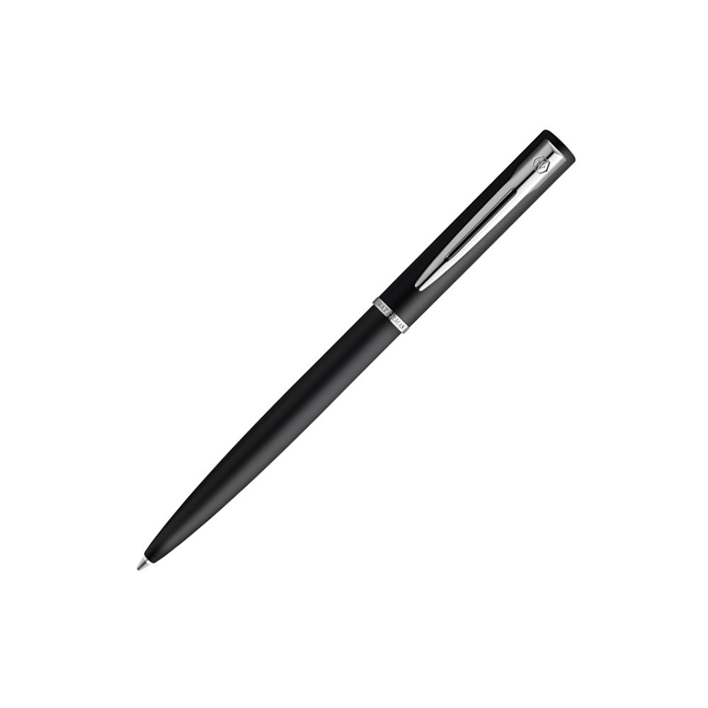 Автоматична химикалка Waterman Graduate Allure Black, стоманено тяло, хромиран клип, синя