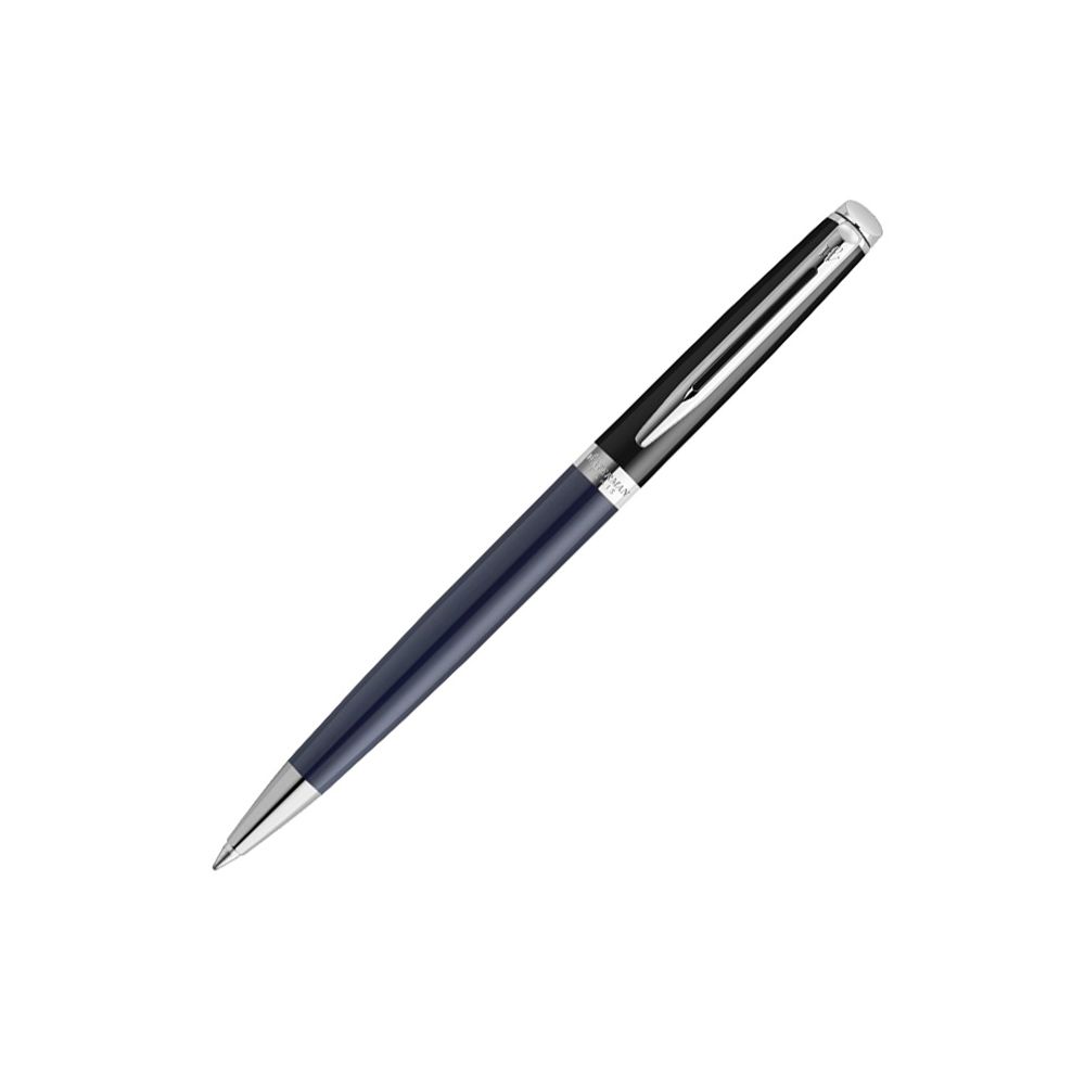 Автоматична химикалка Waterman Hemisphere Black Blue CT, стоманено тяло, хромиран клип, синя