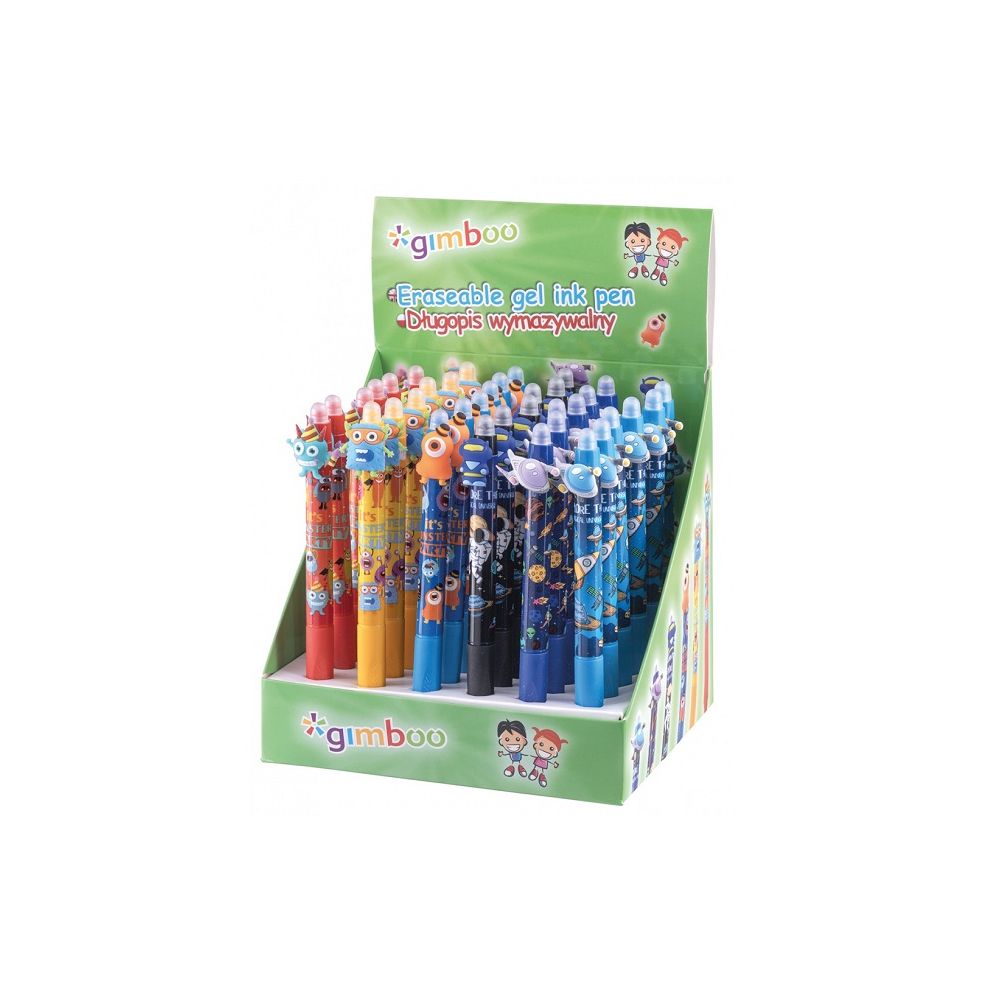 Автоматична изтриваема химикалка GIMBOO Space, с грип, 0.5 мм, синя