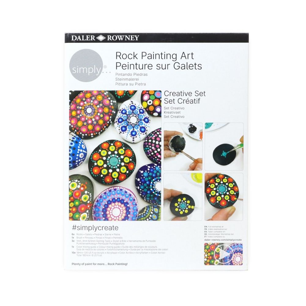 Творчески комплект за рисуване върху камъни DALER-ROWNEY Creative Set Rock Painting Art, 21 части