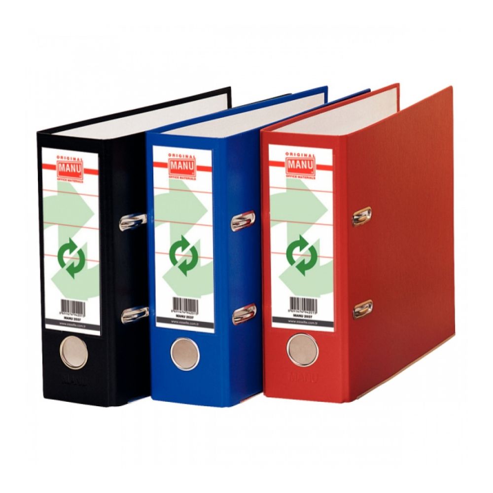 Банков класьор MANU, РР, A5, 75 мм, сменяем етикет, черен