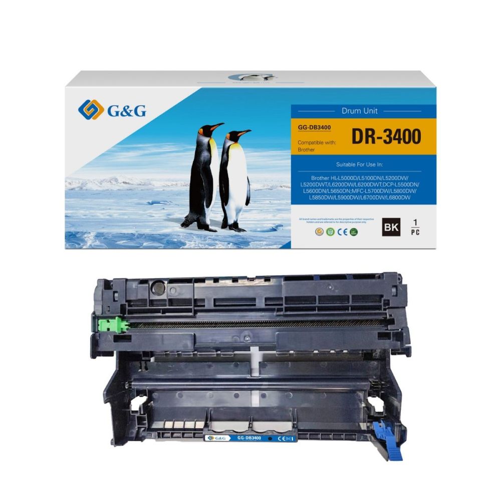 Барабан G&G Black DR3400, съвместим с Brother HL6250DW/L6400DW/L6400DWT/MFCL6750DW/L6900DW, 30000 к.