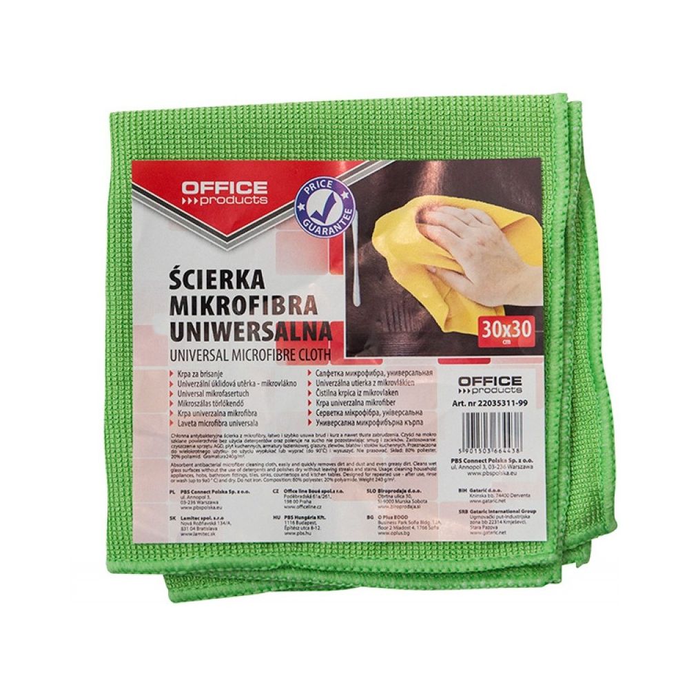 Микрофибърна кърпа OFFICE PRODUCTS, 240 г/кв.м, 30х30 см