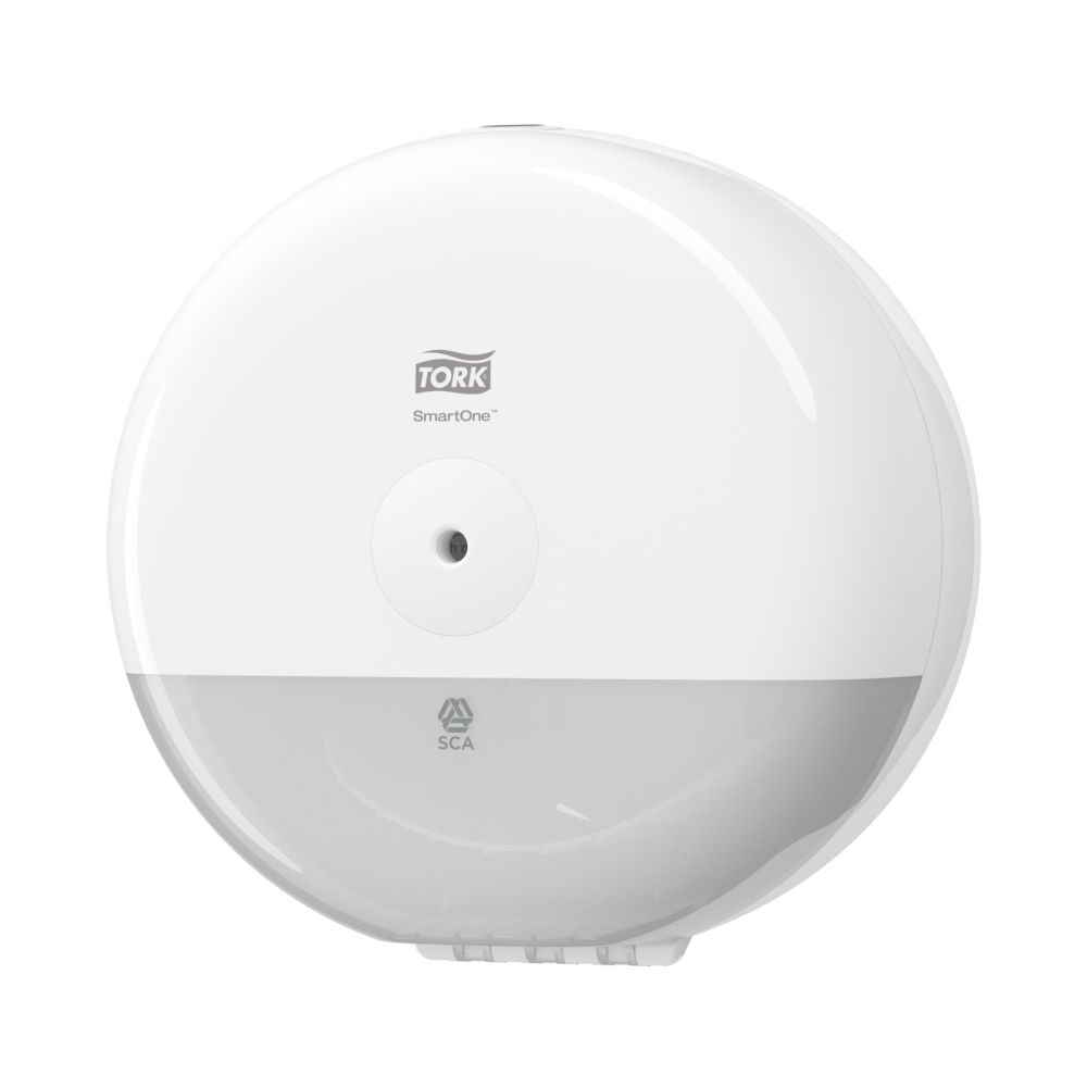 Дозатор за тоалетна хартия Tork SmartOne Mini на ролка, Т9, пластмасов, бял, 219х219х156 мм