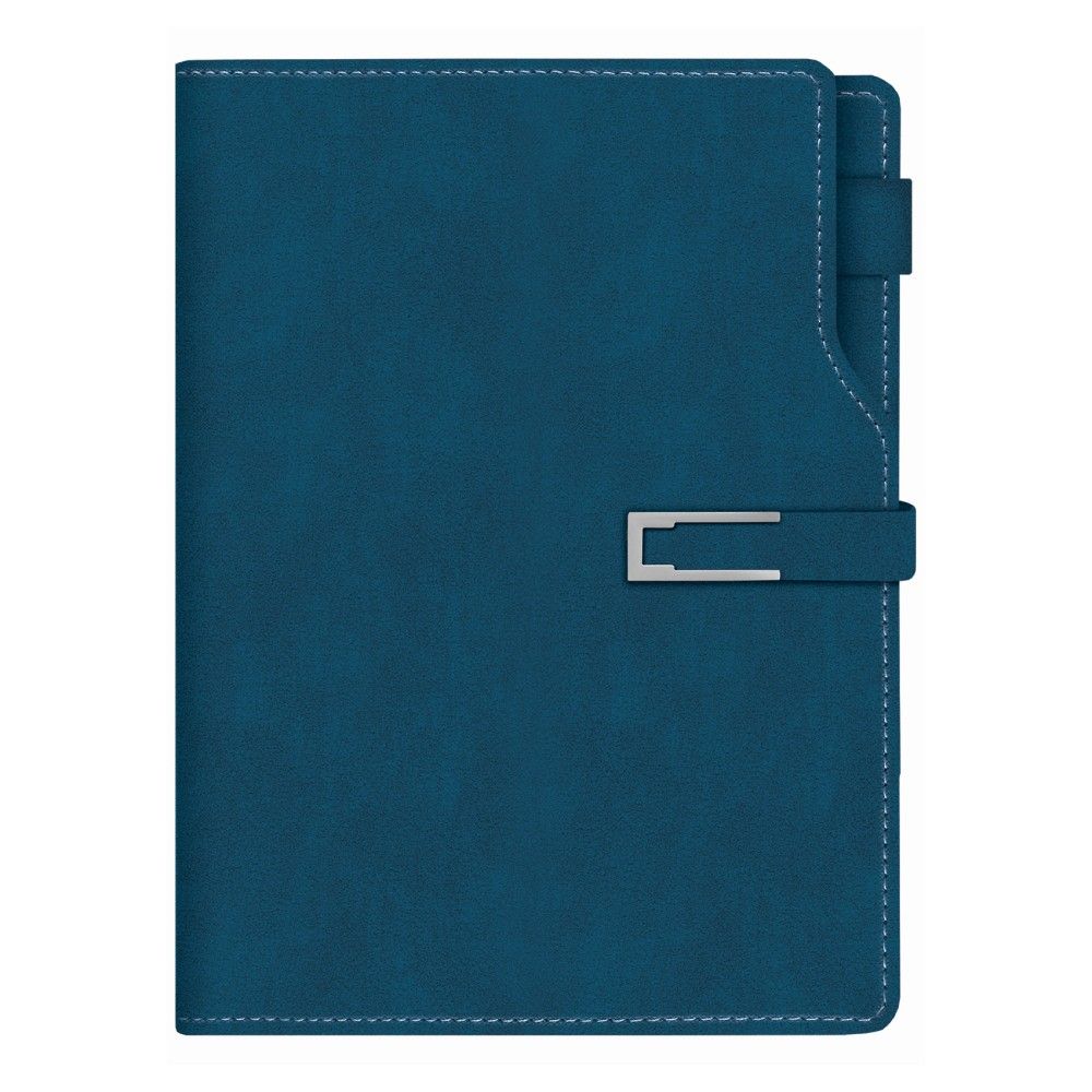 Бележник LASTVA Detroit, B5, 112 л., линиран шамоа офсет 80 гр, термо PU корици, с магнит, син