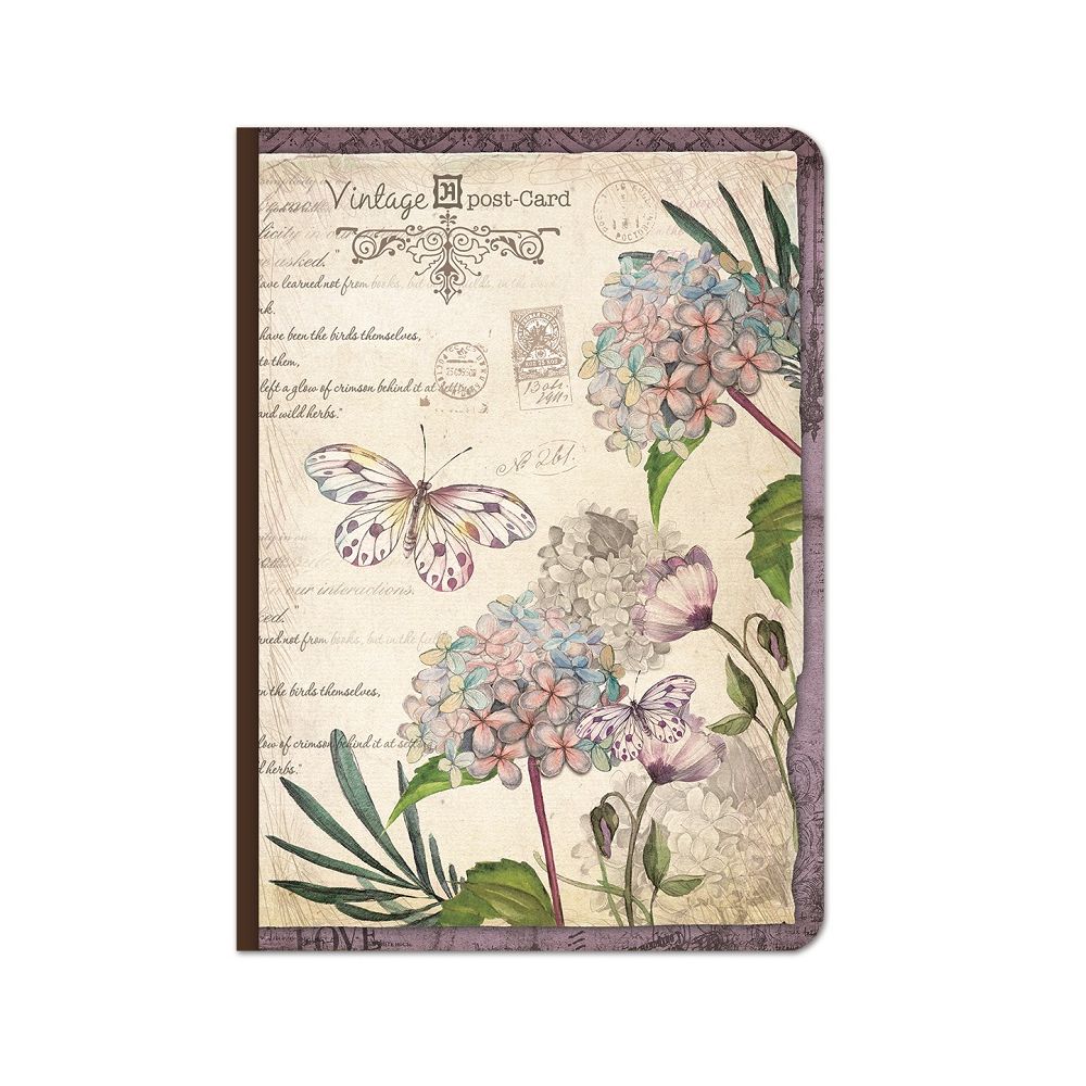 Бележник LASTVA Retro Media, A5, 104 л., линиран шамоа офсет 80 г, дървена корица, дизайн Пеперуди