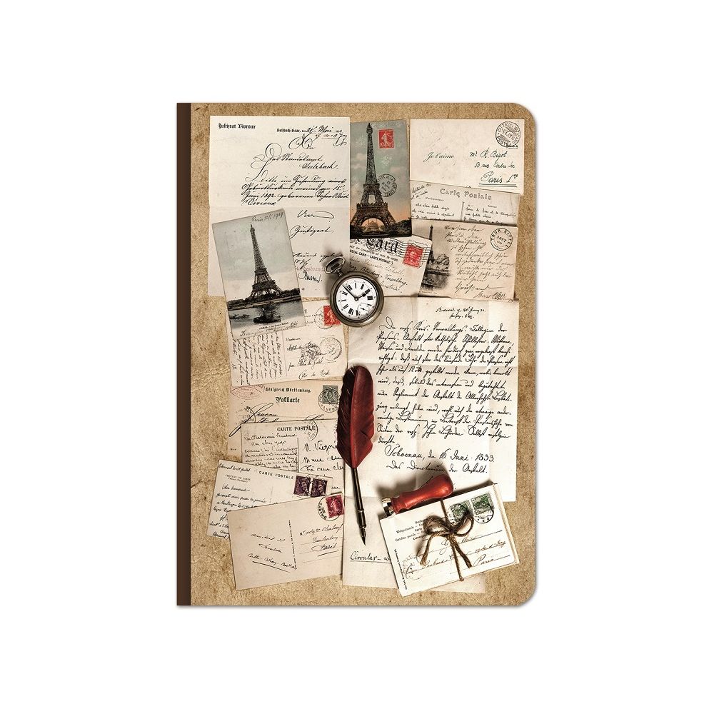 Бележник LASTVA Retro Media, A5, 104 л., линиран шамоа офсет 80 г, дървена корица, дизайн Писма