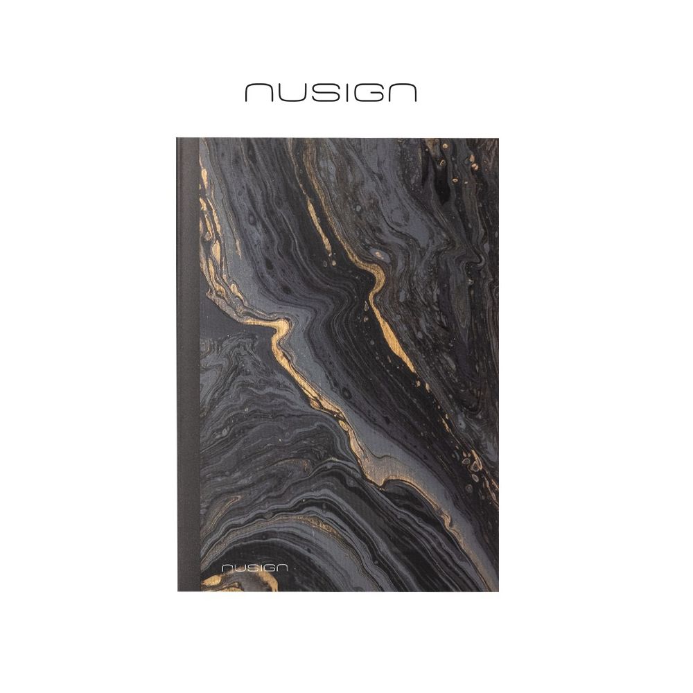 Бележник Nusign NF ENS601-C, A5, 96 л., линиран офсет шамоа 80 г, твърда корица, черен