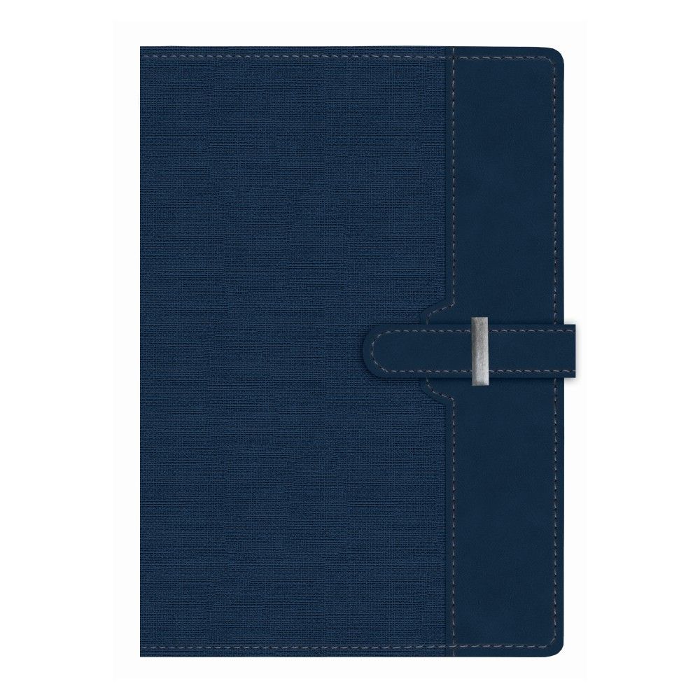 Бележник с катарама LASTVA Prisma, B5, 112 л., линиран шамоа офсет 80 г, термо PU корица, син