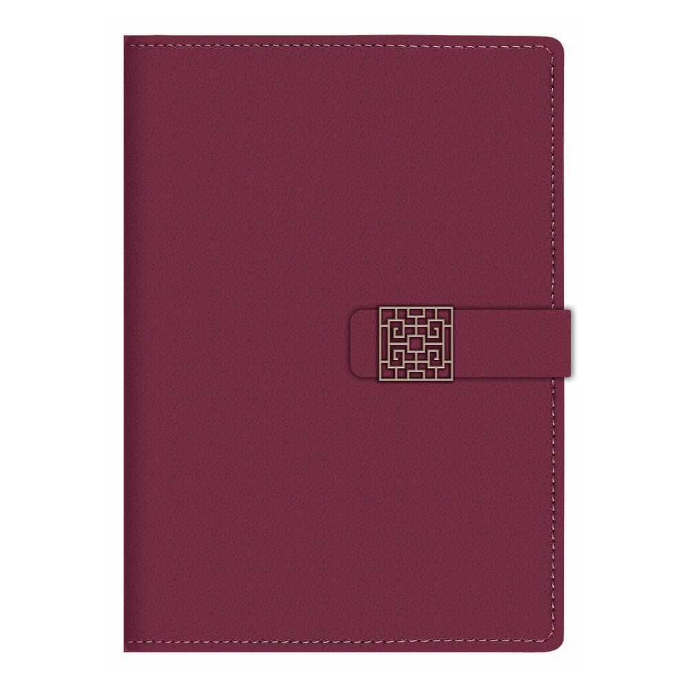 Бележник с копче LASTVA Carmen, B5, 112 л., линиран шамоа офсет 80 г, термо PU корица, бордо