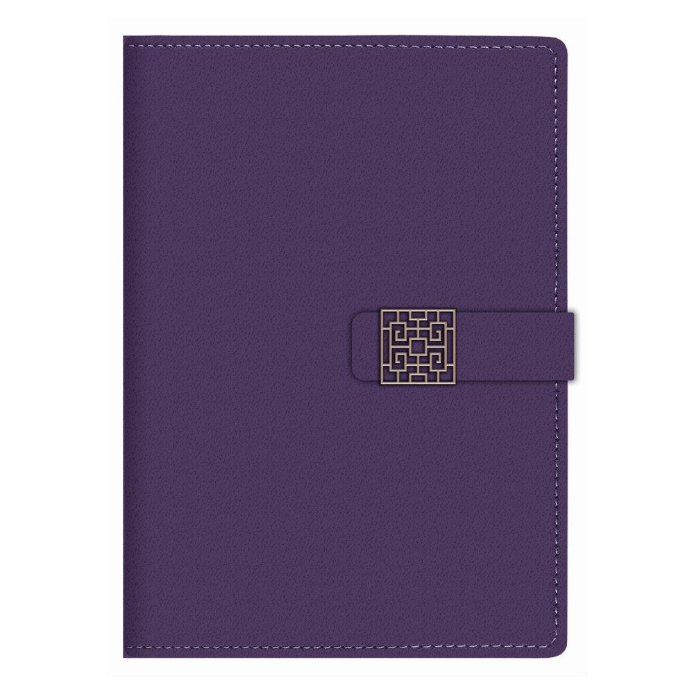Бележник с копче LASTVA Carmen, B5, 112 л., линиран шамоа офсет 80 г, термо PU корица, лилав