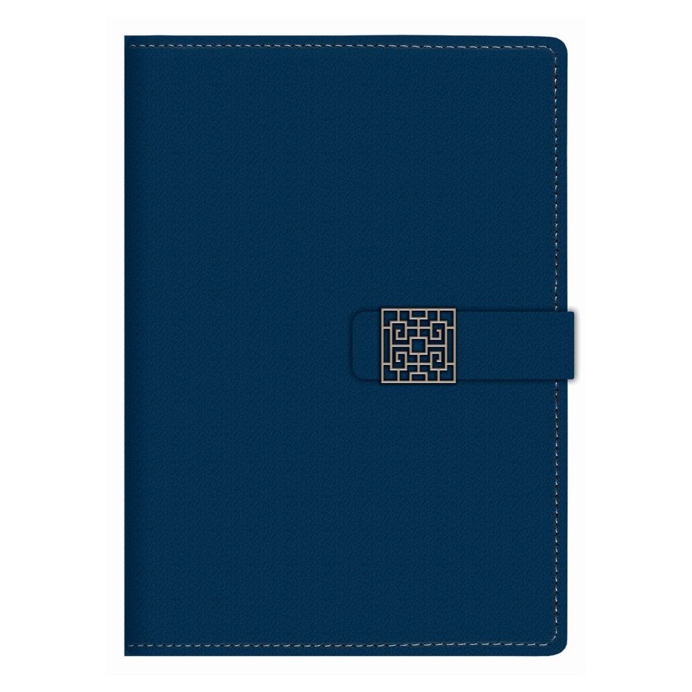 Бележник с копче LASTVA Carmen, B5, 112 л., линиран шамоа офсет 80 г, термо PU корица, тъмносин