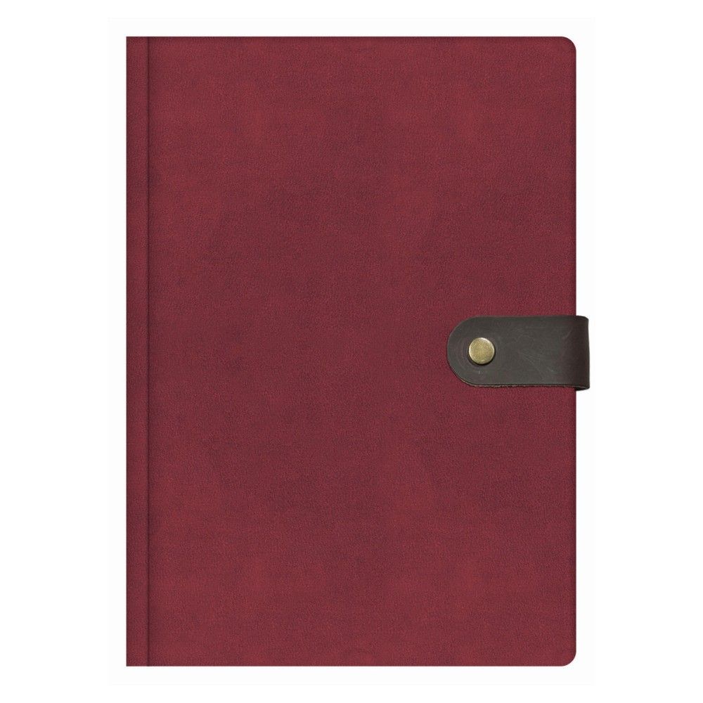 Бележник с копче LASTVA Vegas, B5, 112 л., линиран шамоа офсет 80 г, термо PU корица, червен