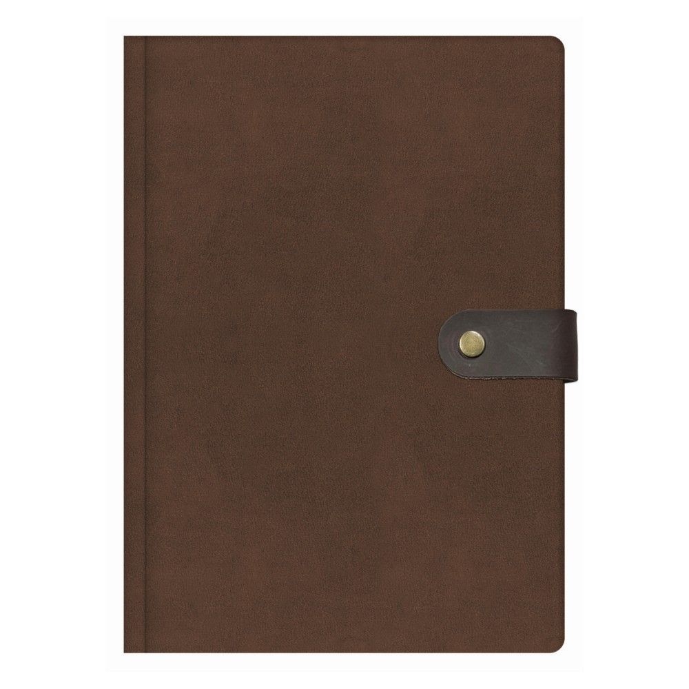 Бележник с копче LASTVA Vegas, B5, 112 л., линиран шамоа офсет 80 г, термо PU корица, кафяв