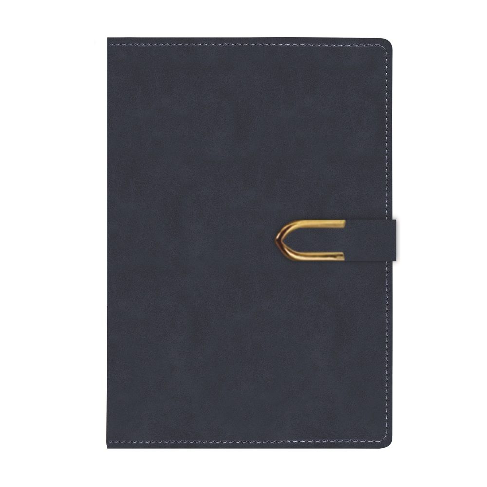 Бележник с копче LASTVA Verdi, A5, 104 л., линиран шамоа офсет 80 г, термо PU корица, син