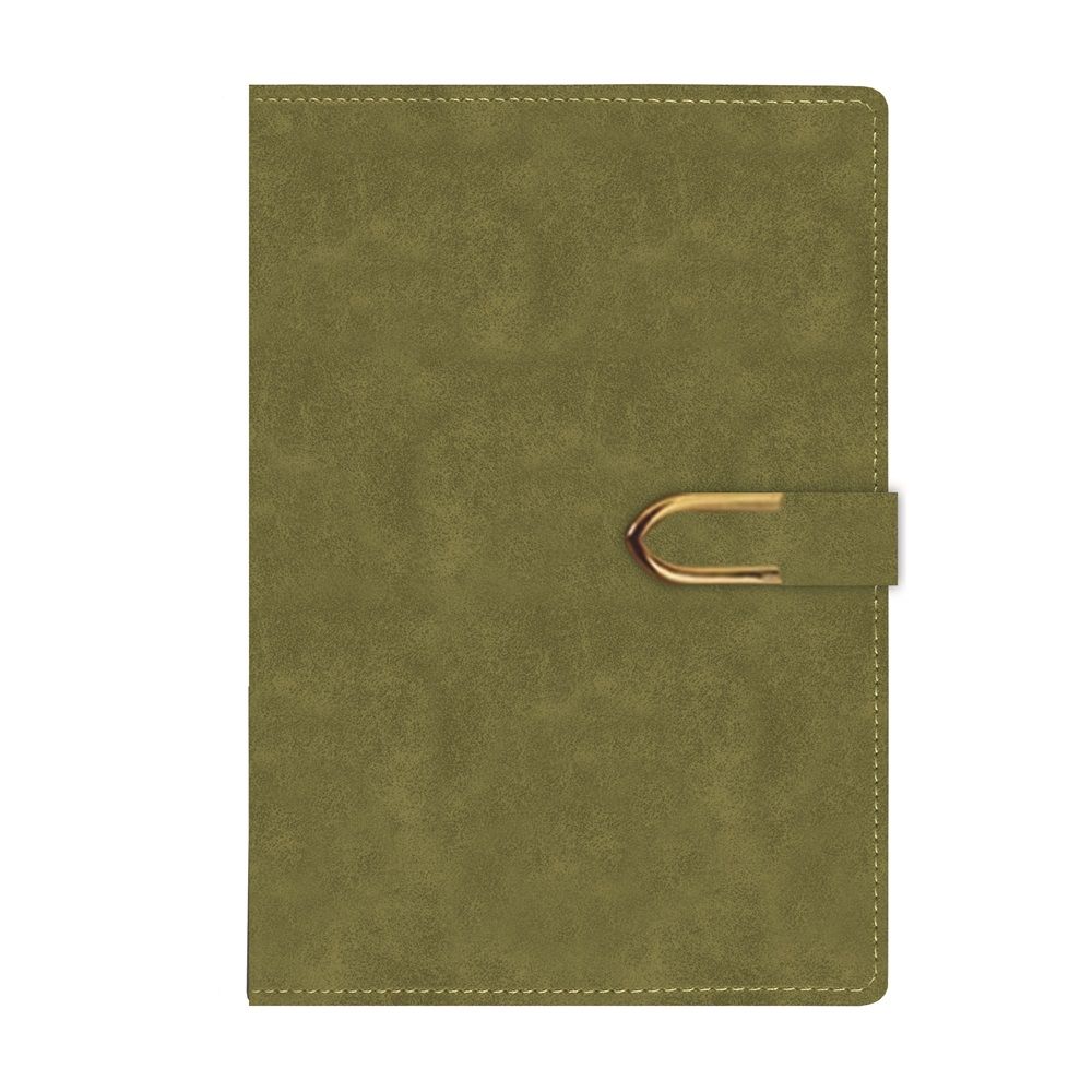 Бележник с копче LASTVA Verdi, A5, 104 л., линиран шамоа офсет 80 г, термо PU корица, зелен