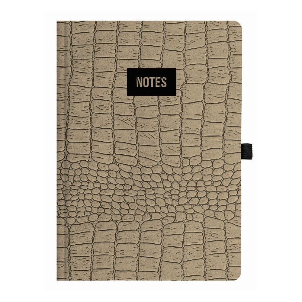 Бележник LASTVA Croco, A5, 96 л., линиран офсет 80 г, луксозна картонена корица, бежов