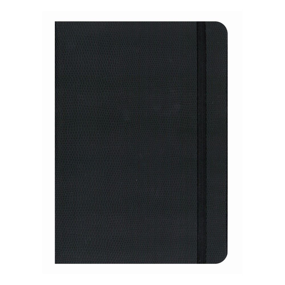 Бележник с ластик LASTVA Play, A5, 96 л., линиран офсет 80 г, термо PU корица, черен