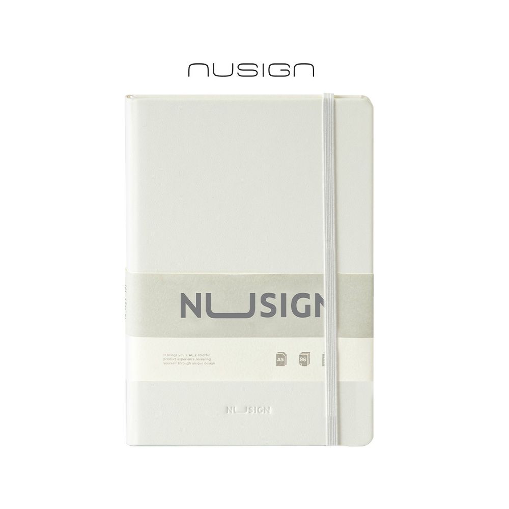 Бележник с ластик Nusign Classic ENS281, A5, 96 л., линиран шамоа офсет 80 г, корица ECO кожа, бял Бележник с ластик Nusign Classic ENS281, A5, 96 л., линиран шамоа офсет 80 г, корица ECO кожа, бял