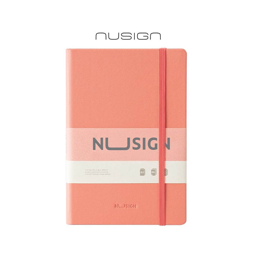 Бележник с ластик Nusign Classic ENS281 A5, 96 л., линиран шамоа офсет 80 г, корица ECO кожа, корал Бележник с ластик Nusign Classic ENS281 A5, 96 л., линиран шамоа офсет 80 г, корица ECO кожа, корал