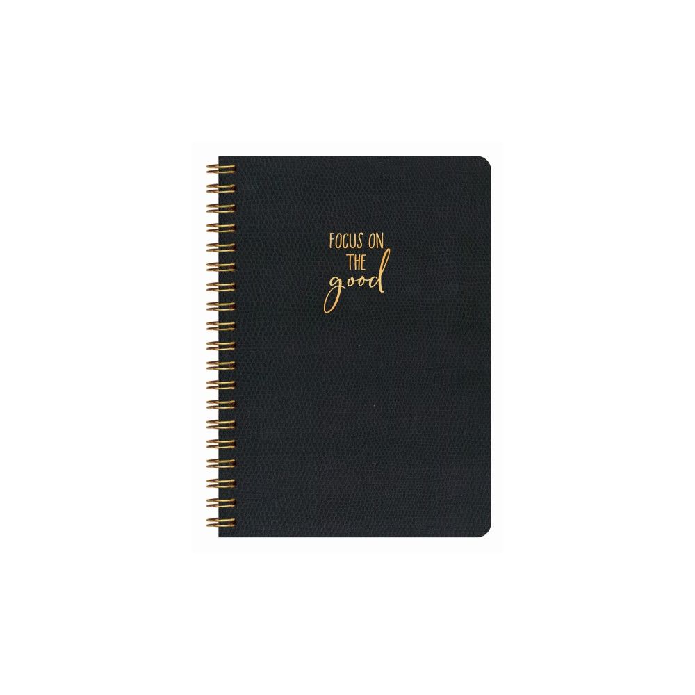 Бележник със спирала LASTVA Palermo, B5, 90 л., линиран шамоа офсет 80 г, термо PU корица, черен