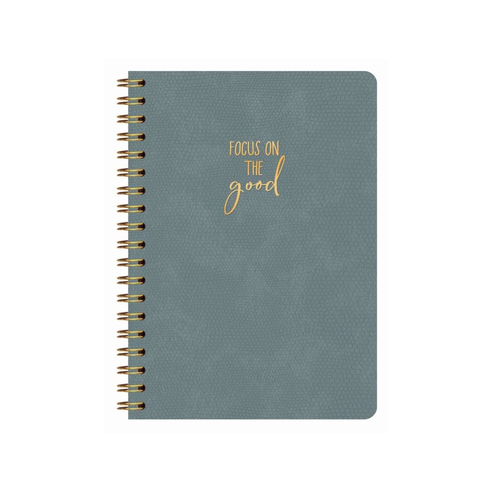 Бележник със спирала LASTVA Palermo, B5, 90 л., линиран шамоа офсет 80 г, термо PU корица, сив