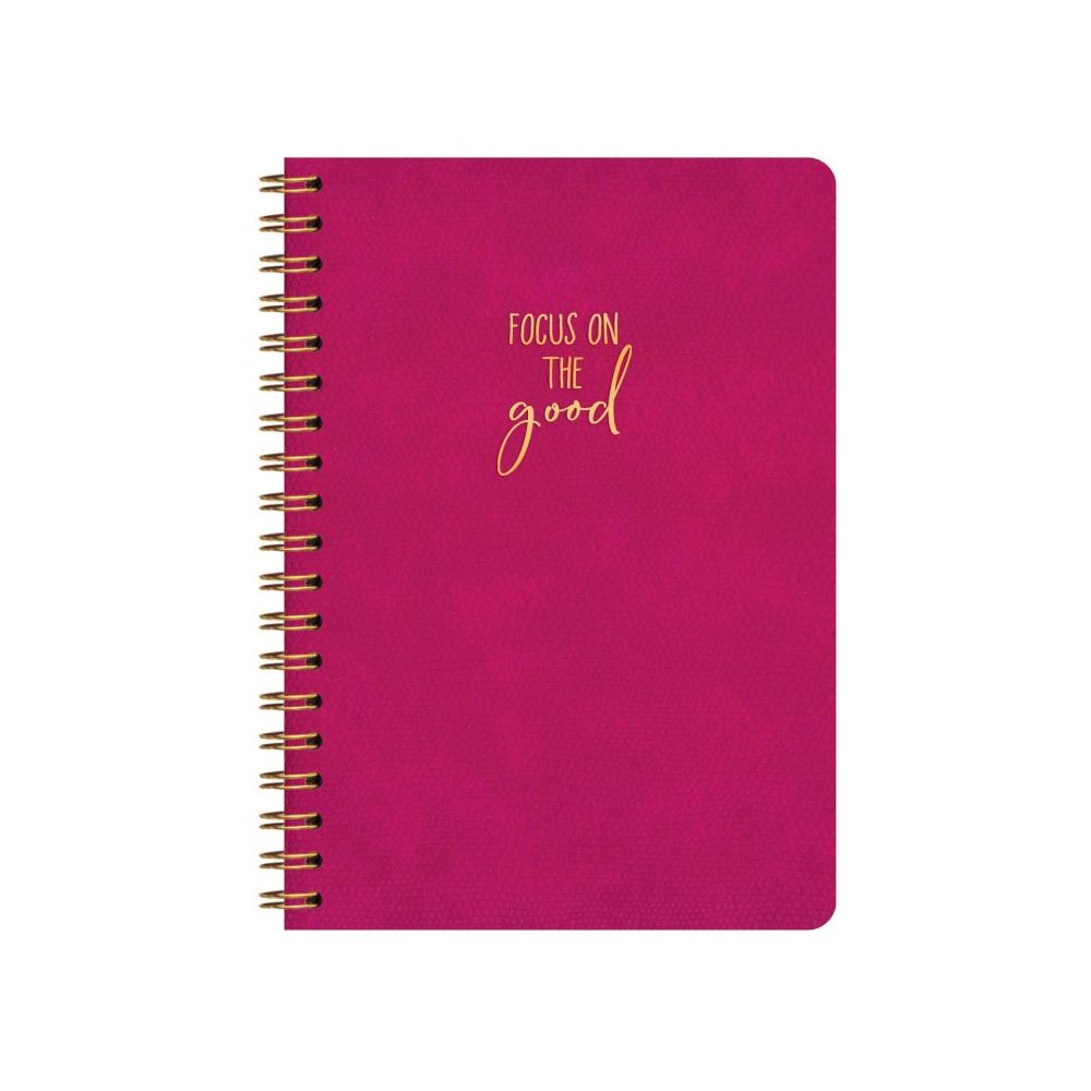 Бележник със спирала LASTVA Palermo, B5, 90 л., линиран шамоа офсет 80 г, термо PU корица, цикламен