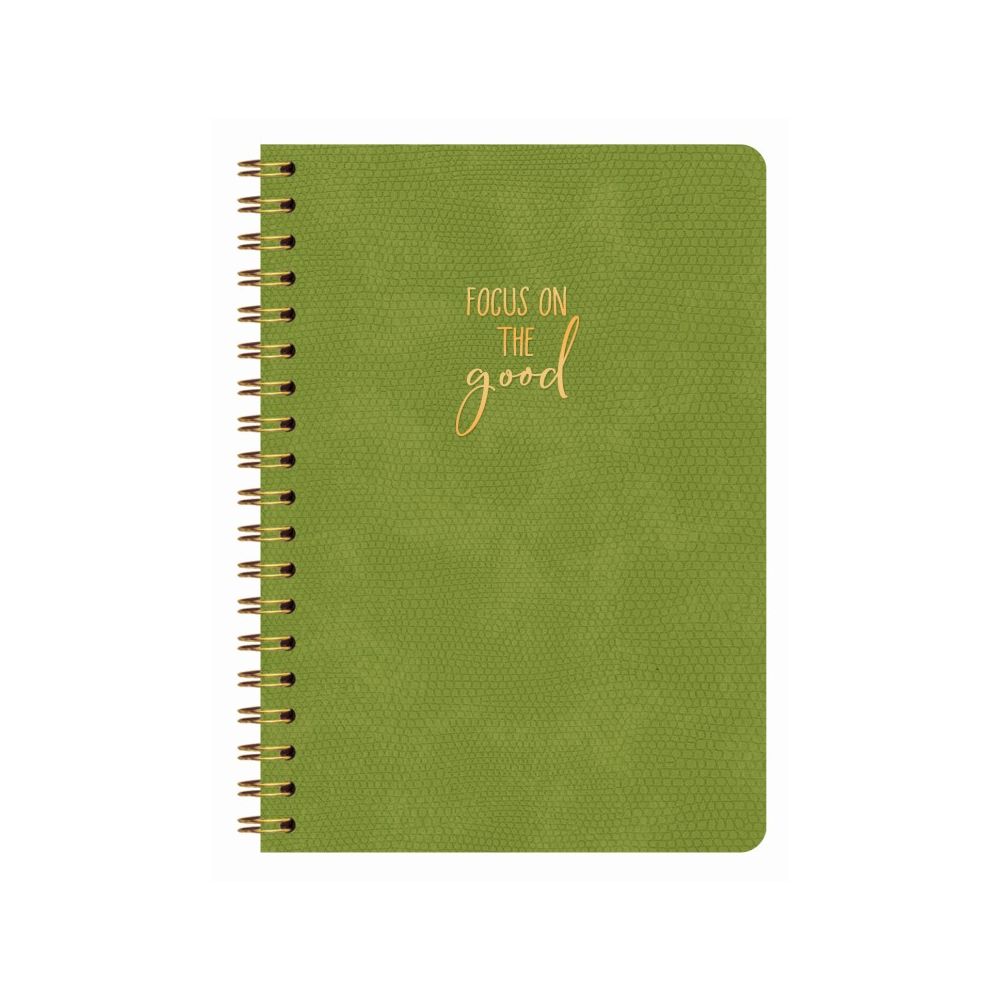 Бележник със спирала LASTVA Palermo, B5, 90 л., линиран шамоа офсет 80 г, термо PU корица, зелен