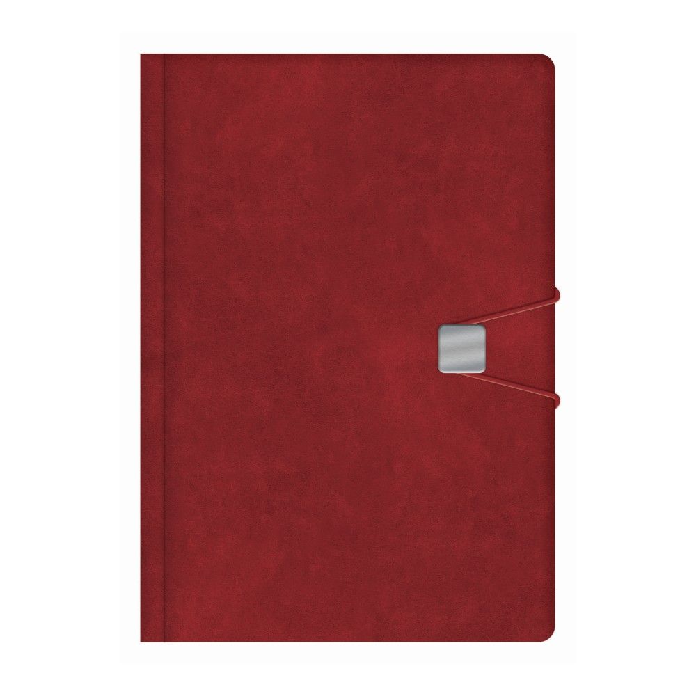 Бележник със закопчаване LASTVA Spark, A5, 104 л., линиран шамоа офсет 80 г, термо PU корица, червен