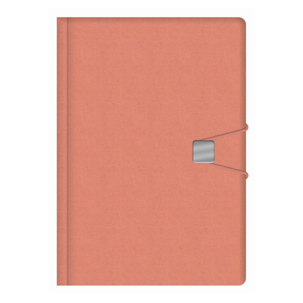 Бележник със закопчаване LASTVA Spark, A5, 104 л., линиран шамоа офсет 80 г, термо PU корица, корал