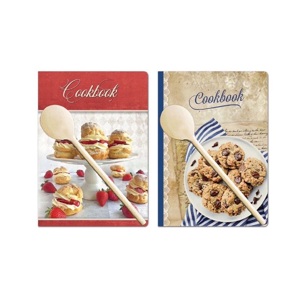 Бележник за рецепти LASTVA Retro Desserts с дървена лъжица, B5, 170х240 мм, 72 л.