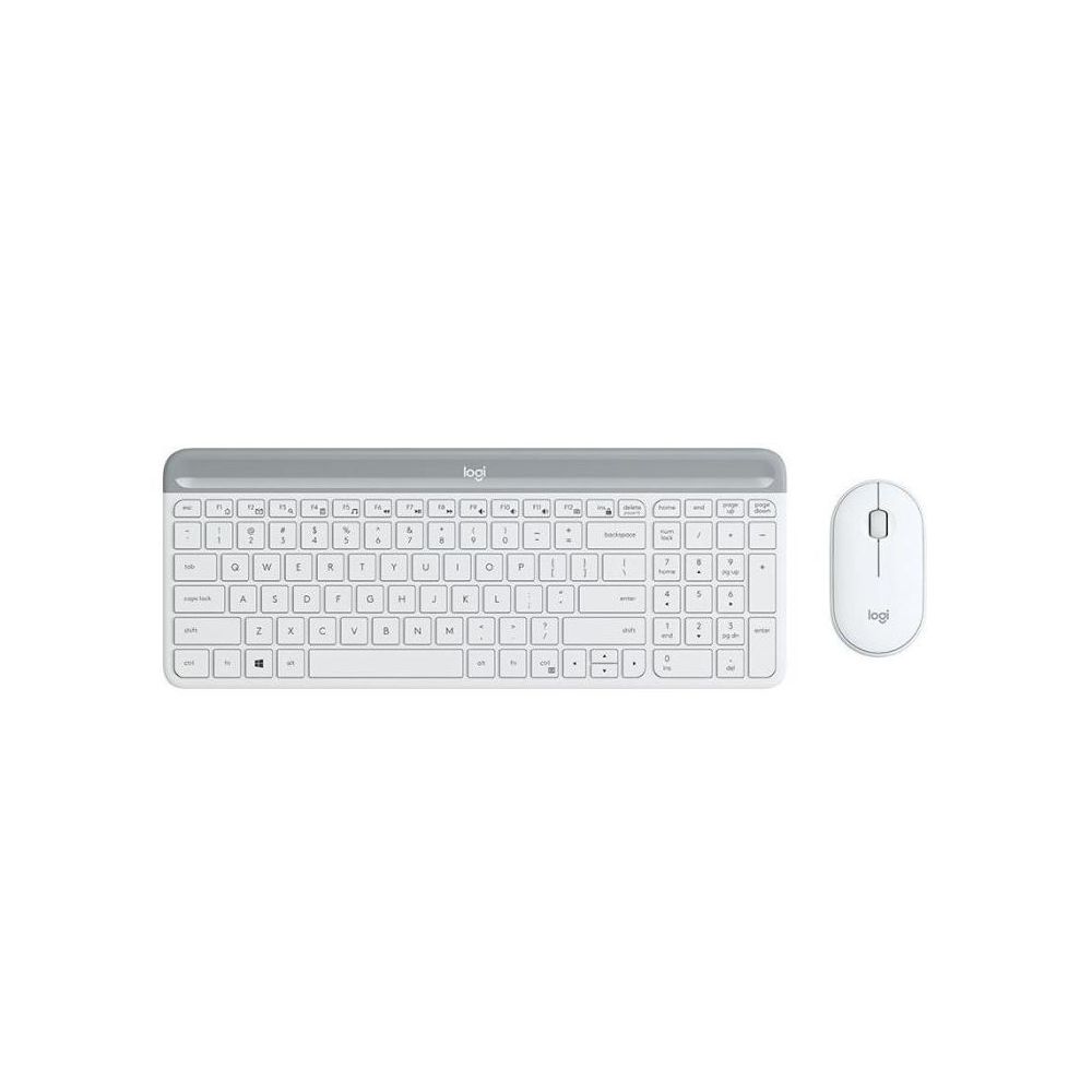 Безжичен комплект клавиатура и мишка Logitech MK470, USB, бяла
