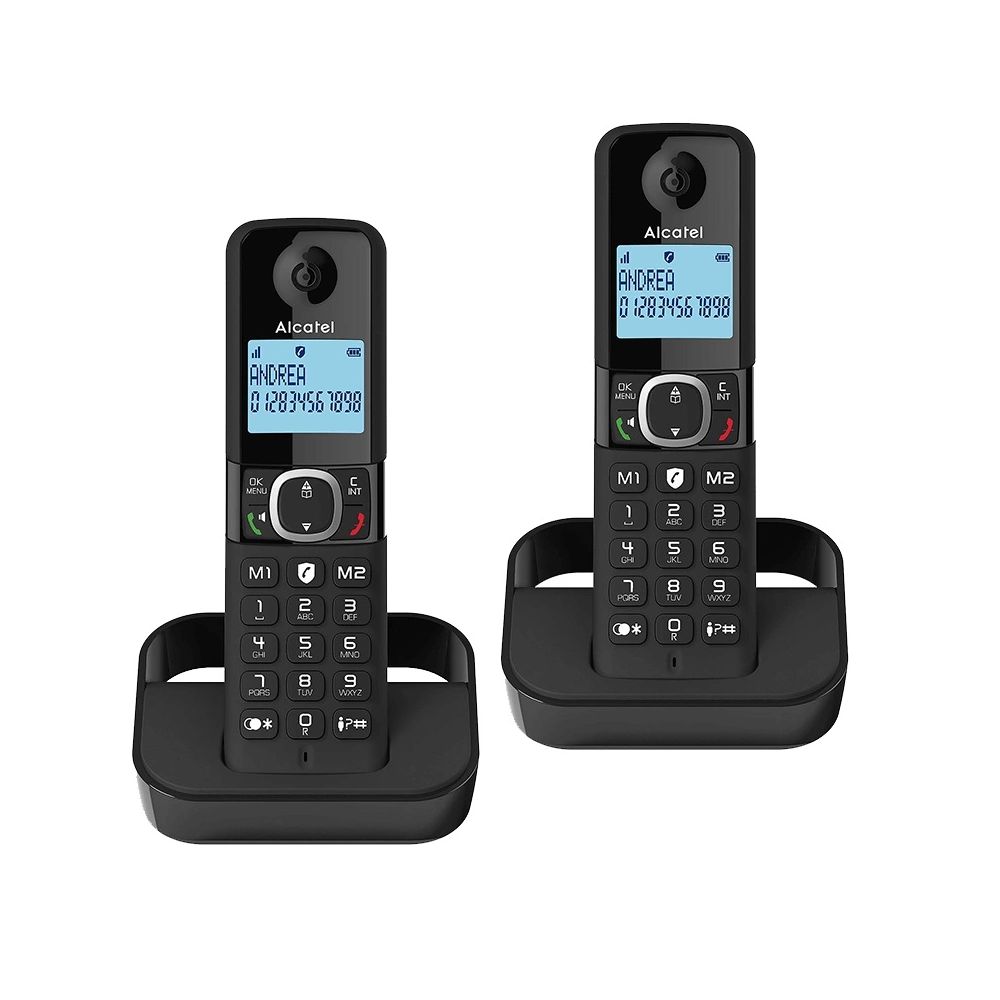 Безжичен телефон DECT Alcatel F860 DUO, черен
