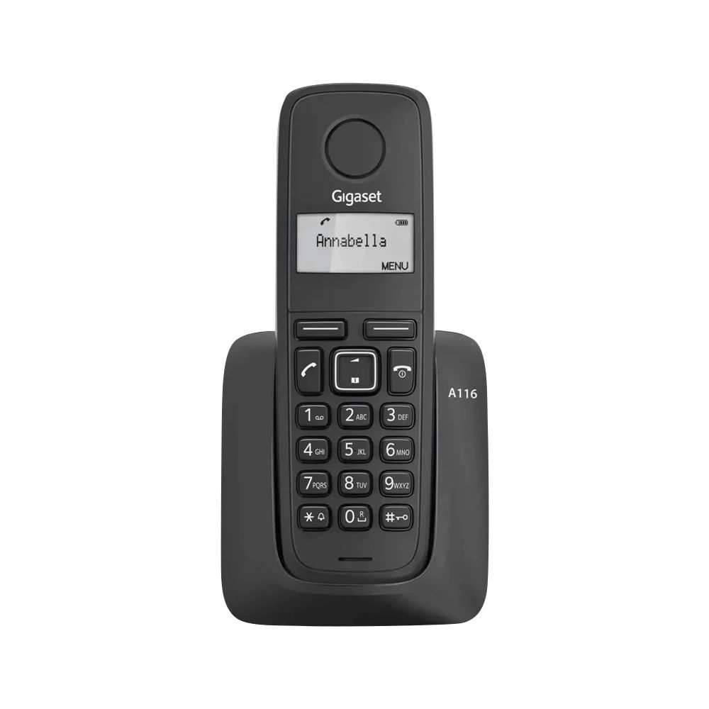 Безжичен телефон DECT Gigaset A116, черен