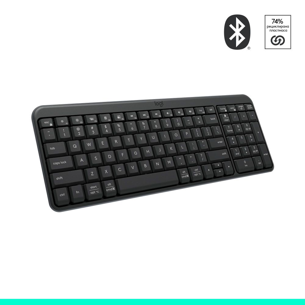 Безжична клавиатура Logitech K250, USB, кирилизирана, графитена