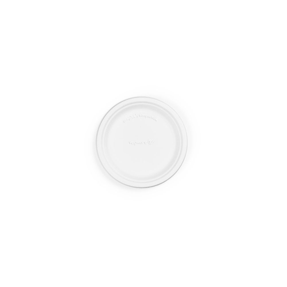 Биоразградима чиния Vegware, от захарна тръстика, бяла, 18 см, 50 бр.